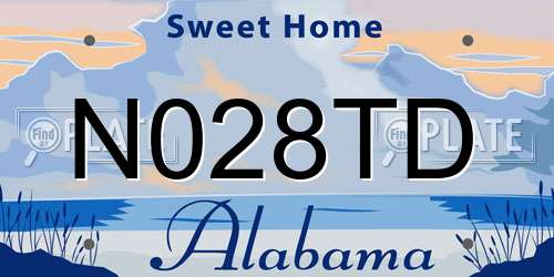 N028TD Alabama License Plate