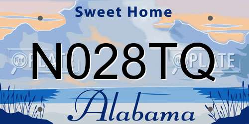 N028TQ Alabama License Plate