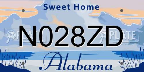 N028ZD Alabama License Plate