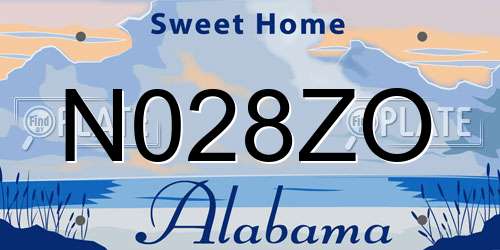 N028ZO Alabama License Plate