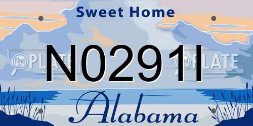 N0291I Alabama License Plate