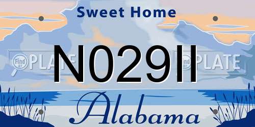 N029II Alabama License Plate