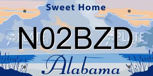 N02BZD Alabama License Plate