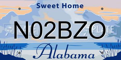 N02BZO Alabama License Plate
