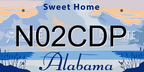N02CDP Alabama License Plate