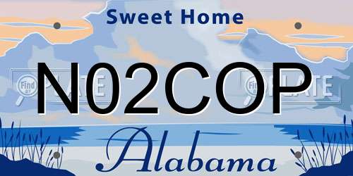 N02COP Alabama License Plate