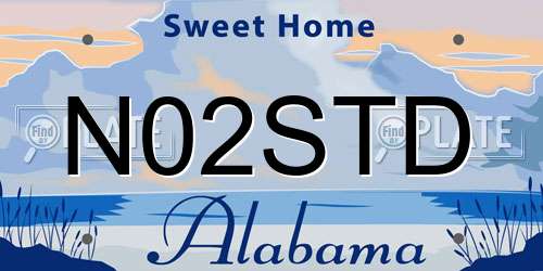 N02STD Alabama License Plate