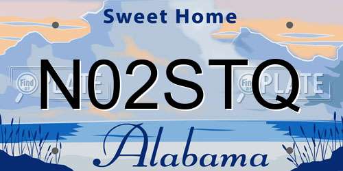 N02STQ Alabama License Plate