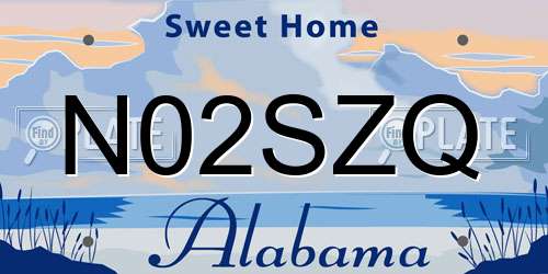 N02SZQ Alabama License Plate