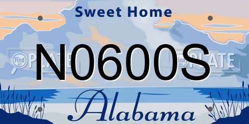 N0600S Alabama License Plate