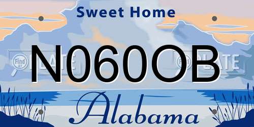 N060OB Alabama License Plate