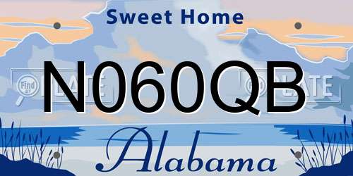 N060QB Alabama License Plate