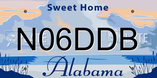 N06DDB Alabama License Plate