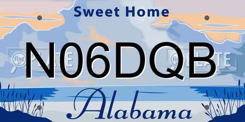 N06DQB Alabama License Plate