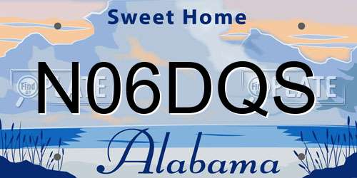 N06DQS Alabama License Plate