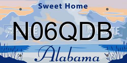 N06QDB Alabama License Plate