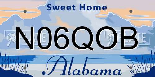 N06QOB Alabama License Plate