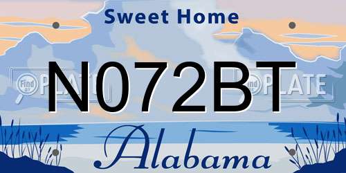 N072BT Alabama License Plate