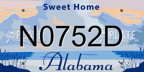 N0752D Alabama License Plate