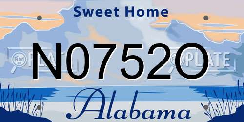 N0752O Alabama License Plate