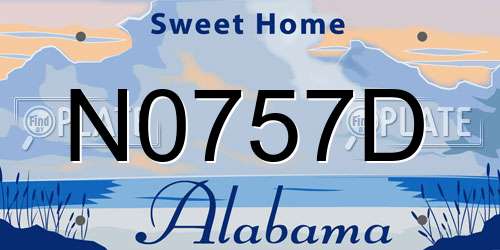 N0757D Alabama License Plate