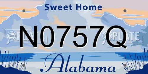 N0757Q Alabama License Plate