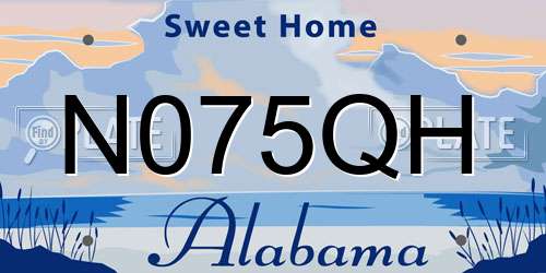 N075QH Alabama License Plate