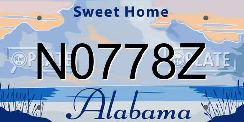 N0778Z Alabama License Plate