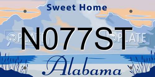 N077ST Alabama License Plate