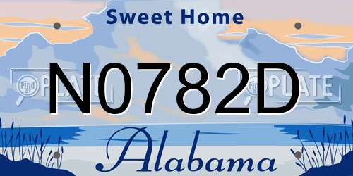 N0782D Alabama License Plate
