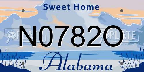 N0782O Alabama License Plate