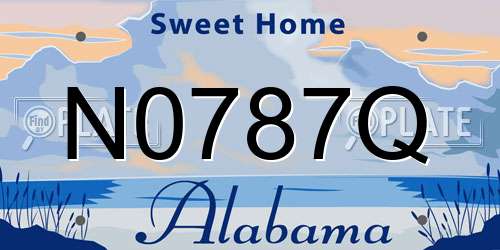 N0787Q Alabama License Plate