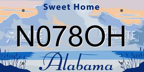 N078OH Alabama License Plate