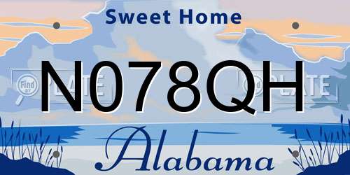 N078QH Alabama License Plate