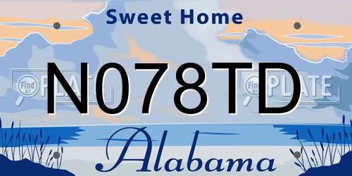 N078TD Alabama License Plate