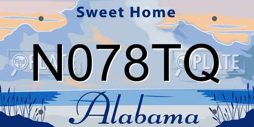N078TQ Alabama License Plate