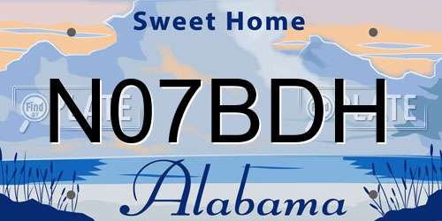 N07BDH Alabama License Plate