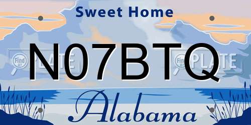 N07BTQ Alabama License Plate
