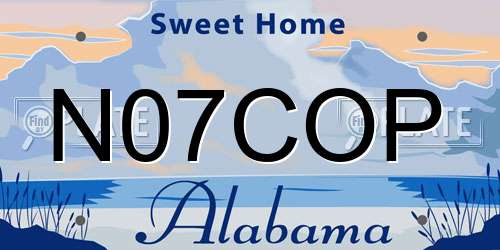 N07COP Alabama License Plate