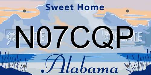 N07CQP Alabama License Plate