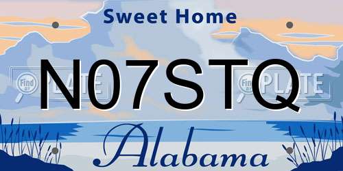 N07STQ Alabama License Plate