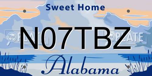 N07TBZ Alabama License Plate