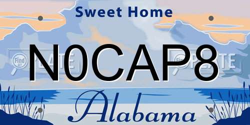 N0CAP8 Alabama License Plate