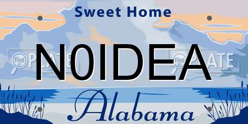 N0IDEA Alabama License Plate