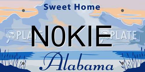 N0KIE Alabama License Plate