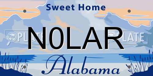 N0LAR Alabama License Plate