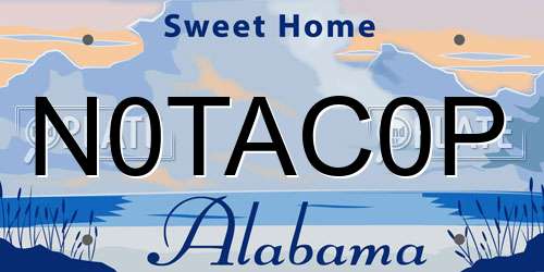 N0TAC0P Alabama License Plate