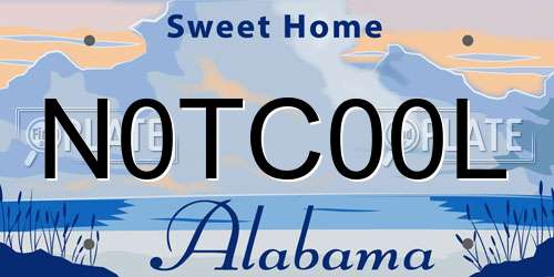 N0TC00L Alabama License Plate