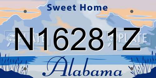 N16281Z Alabama License Plate
