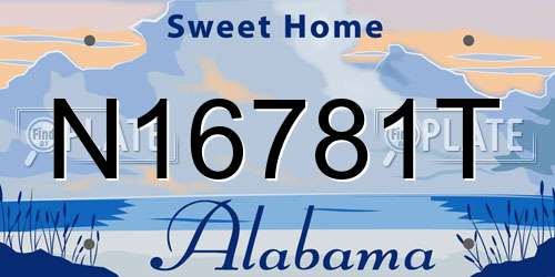 N16781T Alabama License Plate